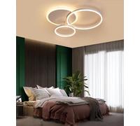 FEWDSCA Led Plafonnier Moderne Salon Plafonniers Ronds Créatifs Plafonniers Intérieurs Avec Télécommande 3000K 6500K Chambre À Coucher Salle À Manger/Blanc/2 + 1 Tête