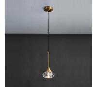 FEWDSCA Lumière de Cristal En Laiton Antique Pour L'Évier de L'Île de Cuisine Mini A Mené Des Lustres À Goutte de Pluie À Goutte de Larme Pour La Salle À Manger Lampe Suspendue Moderne Du Milieu Du Si