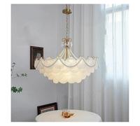 FEWDSCA Lumière de Led Lumières Appareil French Glassndentifpes de Cuivre Décoration de La Maison Salon Salle À Manger Chambre/D80Cm