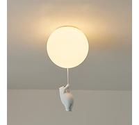 FEWDSCA Lumière de Plafond de Style Nordique Chambre Childrens Blanc Verre Ombre-Lampe Garçon Fille Joli Petit Ours Chambre À Coucher ins Décoration de Lustre Intérieur Créatif Lumières Suspendues/C/Ø