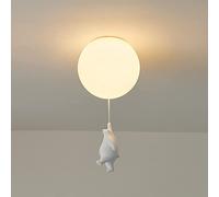 FEWDSCA Lumière de Plafond de Style Nordique Chambre Childrens Ombre-Lampe En Verre Blanc Garçon Et Fille Lovely Little Bear Chambre À Coucher ins Lustre Intérieur Lumières Suspendues Créatives/Un/Ø25