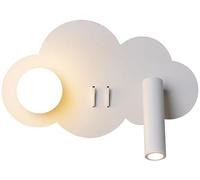 FEWDSCA Lumière Moderne de Luxe Led Cloud Wall Sconce Rotate Beam Spot Light Fibréede Lecture Montée Sur Le Mur Chambre À Coucher Côte D'Enfant Nursery/Gauche