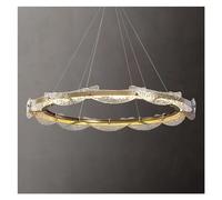 FEWDSCA Lumière Post-Moderne Lampe Tout-Laiton Salon Lustre Simple Américain Salle À Manger Lumières, Salon Moderne Cristal Plafond/Couleur/80 Cm