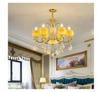 FEWDSCA Lumière Salon Européens Accueil Atmosphèrepes de Jade Alliage Rétro Dîner/Lumière Chaude/6 Lumières