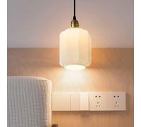 FEWDSCA Lumières de Plafond En Verre Single Head Salonen Verre Blanc Retro Chambre À Coucher Étude Lumièrendentif Chambre À Manger Étude Chambre À Coucherde Côté Lit Avancée/E Couleur/Lumière Blanche