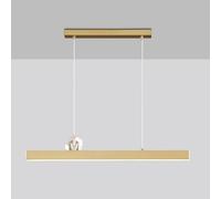 FEWDSCA Lumières Intérieures Rectangulaires En Laiton Linéaire Hangingp Avec L'Ombre Acrylique Leds Modernes - 64W Diniroom Lokitchen Island Lumières de Chute/Laiton/Dimmi