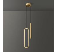 FEWDSCA Lumières Pendentives Anneau Intérieur 12W A Mené Lustre Pour Côté Lit - Mode 3 Couleurs Salle À Manger Chambre À Coucher Salon Foyer Hauteur Réglable/Or/Sans Projecteurs