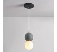 FEWDSCA Lumières Suspendues Lustre de Terrasse Intérieur Lampe de Plafond Industrielle Moderne Avec Ombre En Ciment Pour L'Île de Cuisine Salle À Manger Chambre À Coucher/Noir