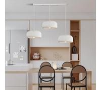 FEWDSCA Pendentif Lumière Modernecréative Avec Hauteur Réglable Cuisine Îlepependue Wabi Sabi Style Bol Forme Ombre-Lam3 Lumières Artistblanc Décoratif/Loue Aspiratrice