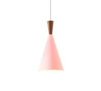 FEWDSCA Pendentif Scandinave Lumière Ombre Traditionnel Décor En Boiss En Métal Plafond Creux Européen Appareil D'Éclairage Cuisine Île Et Salle À Manger/Rose