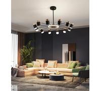 FEWDSCA Plafonnier Led Moderne, Plafonniers Salon, Température de Couleur Réglable Avec Télécommande Spotlight Spotlight Salon, Chambre/12 Têtes