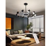 FEWDSCA Plafonnier Led Moderne, Plafonniers Salon, Température de Couleur Réglable Avec Télécommande Spotlight Spotlight Salon, Chambre/10 Têtes