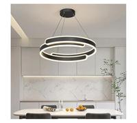 FEWDSCA Plafonnier,Malisme Moderne A Menés Salon Salle À Manger Cuisine Éclairage Intérieur Décor Intérieur Rondpesndentives/Blanc Chaud Pas de Télécommande/Noir 50Cm