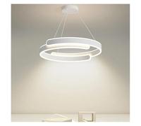 FEWDSCA Plafonnier,Malisme Moderne A Menés Salon Salle À Manger Cuisine Éclairage Intérieur Décor Intérieur Rondpesndentives/Blanc Chaud Pas de Télécommande/Blanc 40Cm