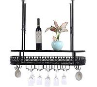 FEWDSCA Wine Racks Wine Lovers Wine Bottle Industrial Glass Rustic Metal Hangiwine Wall Mounted Accessoires Pour Le Vin 2Ux Wall Mount Bottle Rack En Verre/90 * 35 * 80Cm (35,4 * 13,7 * 31,5 Pouces)