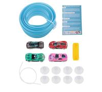 FewNvWa 1 Kit Circuit Flexible Voiture Miniature Alliage Ensemble Piste Courbable Physique Rampe à Ventouses Adapté pour Enfants DIY Créatif Course Chambre, Vert