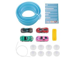 FewNvWa 1 Kit Circuit Flexible Voiture Miniature Alliage Ensemble Piste Courbable Physique Rampe à Ventouses Adapté pour Enfants DIY Créatif Course Chambre, Vert