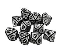 FewNvWa 10 Pièces Polyhedral Dices Jeu Dés Multi Faces Acrylique Accessoires Plateau Lecture Facile Surface Résistante Adaptés Aux Opérations Mathématiques Év, Blanc