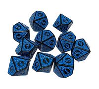 FewNvWa 10 Pièces Polyhedral Dices Jeu Dés Multi Faces Acrylique Accessoires Plateau Lecture Facile Surface Résistante Adaptés Aux Opérations Mathématiques Év, Bleu