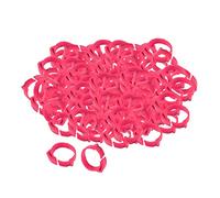 FewNvWa 100 Pièces Bagues Poulet Bagues Jambe Volaille Bagues Numérotées Identification Clips Plastique Convient Élevage Pigeons Canards Chapons Usage, Rose Rouge