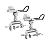 FewNvWa 2 Pièces Support de Canne à Pêche Bateau Aluminium Serrage Amélioré Silicone Réglable Montage Facile Adapté pour Activités Halieutiques Promenade, Argent