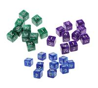 FewNvWa 30 Pièces Dés Polyédriques Dés Dés Numérotés Dés Jeu de Plateau Fabriqués En Acrylique pour Mathématiques Jeux de Rôle Activités Familiales, Vert Bleu Violet