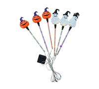 FewNvWa 6 Pièces Lumières Solaires Piquets de Jardin Lampes D'Extérieur Balises de Sentier Éclairage Décoratif Étanches avec Motifs de Citrouille Adaptées Po