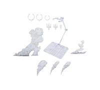 FewNvWa 6 Pièces Support Figurine Action Rack de Présentation avec Effets Fumée Base Ajustable PP Robuste Connecteurs Multiples Inclus Support pour Modèles Ad, Blanc