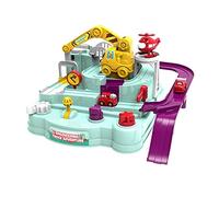 FewNvWa Aventure Enfant Jeu Circuit Voiture Jouet Interactif Rail Modèle Mécanique Voiture Parking Sans Piles Fonction Manuel Adapté Aux Enfants Famille, Aventure camion, Multi