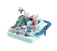 FewNvWa Aventure Enfant Jeu Circuit Voiture Jouet Interactif Rail Modèle Mécanique Voiture Parking Sans Piles Fonction Manuel Adapté Aux Enfants Famille, Mini macaron, Multi