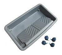 FewNvWa Bac à Rouleau Plateau Système Chargement Support en Plastique avec Surface Inclinée à, Gris, Plateau De Peinture Avec 4 Roulettes