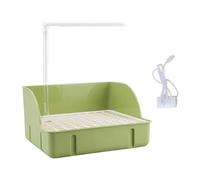 FewNvWa Baignoire pour Perroquet Bain Électrique Douche pour Oiseau et Bassin pour Perruche Qui Stimule L'Activité avec Eau Courante Convient pour Les Perroq, Vert