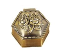 FewNvWa Boîte à Bijoux Ancienne Trinket Box Coffret à Bijoux Décoratif Rangement Précieux Porte-Anneaux Alliage Zinc Élégance Européenne Adapté pour, Hexagone