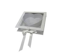 FewNvWa Boîte à Fleurs Décorative En Forme de Cœur, En Carton avec Couvercle Transparent, Pouvant Contenir Des Bonbons. Idéale pour Un Cadeau Romantique Ou Un, Blanc