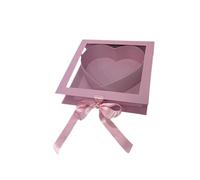 FewNvWa Boîte à Fleurs Décorative En Forme de Cœur, En Carton avec Couvercle Transparent, Pouvant Contenir Des Bonbons. Idéale pour Un Cadeau Romantique Ou Un, Rose