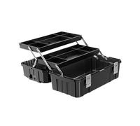 FewNvWa Boîte à Outils Portable Coffret de Rangement pour Instruments de Réparation Mallette de Stockage à Trois Niveaux Organisateur pour Visseries et Matéri, L