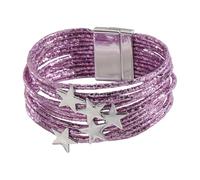 FewNvWa Bracelet jonc à Plusieurs Rangs, Polyvalent et Tendance pour Femme, à Porter en Accumulation, Violet