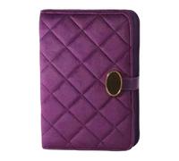 FewNvWa Bracelet Rangement Pochette Bijoux Zippée Classeur Bague Porte-Anneaux Compartiments Flexibles Fenêtre PVC Transparente Doux Velours Métal Adapté, Violet