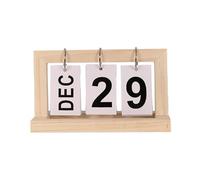 FewNvWa Calendrier de Bureau Calendrier Perpétuel Rétro Mensuel Illustration Décoration de Bureau Calendrier Calendrier de Bureau pour Bureau de Ferme, Couleur bois clair