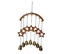 FewNvWa Carillon Suspendu Métal Ornement Cloche Décor Antique Fer Art Rustique Installation Rapide Convient à La Fête de Noël Décoration Intérieure Porte Mur, Cloche étoilée