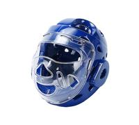 FewNvWa Casque de Boxe Protection Complète pour Taekwondo et avec Protecteur Facial Ouvert et Rembourrage Épais Approprié pour Les Sports de D, Bleu, L