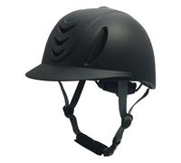 FewNvWa Casque D'équitation pour Enfants, en Polycarbonate, avec Fermeture Réglable et Doublure Intérieure Amovible, Tout Noir