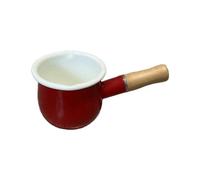 FewNvWa Casserole Mini Saucepans Poêle à Lait Petite Manche Bois Émaillé Antiadhésif pour Restaurant Hôtel Maison 9cm Adapté à Cuisson, Rouge