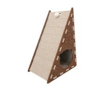 FewNvWa Cat Interactif Scratching Pad pour Utilisation à L'intérieur Triangle Design Furniture Gard pour Les Chats, Brun