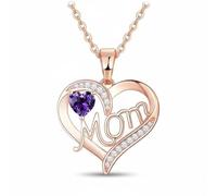 FewNvWa Collier Collier Pendentif Collier Chaîne Collier Bijou avec Cœurs Entrelacés en Cuivre Poli de Zircon Cubique Étincelant Adapté aux Réunions, Or Rose+Violet