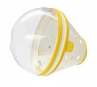 FewNvWa Collier Industriel Col Élisabéthain Chien Chat Collerette Cône Protection Plastique Transparent Léger pour Sécuriser Les Traitées et Réduire, Jaune Fluo, L