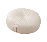 FewNvWa Coussin de Sol Rond, Coussin D'assise, Coussin Décoratif, Coussin de Méditation en Cuir PU, Parfait pour des Heures de Méditation Conforta, Blanc