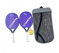 FewNvWa Ensemble de 2 Balles D'entraînement de Tennis de Plage pour Enfants, avec Trous de Ventilation, Poignée Anti-Transpiration et Revêtement en PP, Bleu