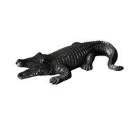 FewNvWa Figurine Crocodile Statue Jardin Résine Objet Décoratif Collection Souvenir Adaptée pour Cadeau Fête Décoration Maison Patio Bureau, noir