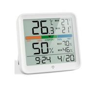FewNvWa Hygromètre Numérique Horloge avec Thermomètre Électronique Intégré Écran Rétroéclairé Pratique Guide Visuel Du Confort Adapté au Contrôle Intérieur Chambre à Coucher Espace Végétal